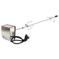 Produktbild: BBQ-Toro Grillspieß Set, 120 cm, inkl. Edelstahl Motor, 220V - 240V, inkl. 2 Stück Fleischklammern, Rotisserie, Drehspiess aus Metall verchromt, Spiess Set, elektrischer Drehspiess
