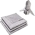 Produktbild: Erwin Müller Serviette, Stoffserviette Uni, 4er-Pack, Serie Hamm Silber Größe 50x50 cm - mit eingewebten Ranken und Fleckschutz ausgerüstet
