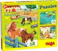 Produktbild: Haba Puzzle 12, 15, 18 Teile Kinder Puzzle Bauernhoftiere 1305237001, Puzzleteile