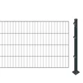 Produktbild: Einstabmattenzaun inkl. Pfosten zum Einbetonieren (Höhe: 80 cm, Länge: 2 m) | Einstabmatten in Anthrazit | UV- und witterungsbeständig