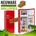 Produktbild: Kühl Gefrierkombination 233 L LED 145cm Retro Schnellgefrierfunktion Rot Vintage