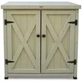 Produktbild: HABAU Geräteschrank (Laura) wetterfest lasiert, aus FSC®-zertifiziertem Material grau 80 cm x 92 cm x 45 cm