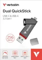 Produktbild: Verbatim USB Stick 256GB Dual QuickStick USB 3.2 Gen. 1x1 USB-A / USB-C