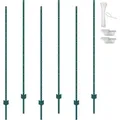 Produktbild: 6 Fuß Zaunpfosten, 6er-pack T-pfosten Hochleistungs-zaunpfosten Aus Metall, Stabile Zaunpfähle Aus Stahl Für Gartenhof, Rasen, Bauernhöfe Und Maschendrahtzäune Im Freien, Grün - Vevor