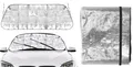 Produktbild: Scheibenabdeckung 70x180 cm – Frostschutz & Sonnenschutz fürs Auto – Thermomatte
