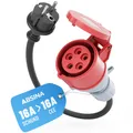 Produktbild: ABSINA Adapter Schuko Stecker auf CEE Kupplung - 60 cm Kabellänge & IP44 Schutz