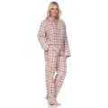 Produktbild: Normann Pyjama Normann Damen Flanell Schlafanzug langarm Pyjama in Karo-Optik rosa 40-42