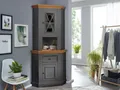 Produktbild: Eckbuffet Eckvitrine Massivholz Kiefer massiv grau/eichefarbig NEU OVP!!!