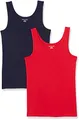 Produktbild: Amazon Essentials Damen Tanktop, Schmale Passform, 2er-Pack, Marineblau/Rot, L