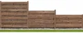 Produktbild: WOODTEX Braun 180x180 cm Sichtschutzzaun, Gartenzaun aus Kiefer, Bohlenzaun, Doppelstabmattenfüllung, Lärmschutz, Windschutz, Montage Set