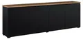 Produktbild: Buffet Liko mit 4 Türen, Schwarz und Holzoptik, 200cm