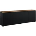 Produktbild: Buffet Liko Mit 4 Türen, Schwarz Und Holzoptik, 200cm