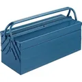 Produktbild: DEUBA® Werkzeugkasten leer groß Stahl 5-teilig Werkzeugkoffer Werkzeugbox Werkzeugkiste Werkzeug Montage Koffer blau 530x200x200mm - Blau