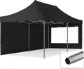 Produktbild: TOOLPORT 3x6m Stahl Faltpavillon, inkl. 2 Seitenteile, schwarz