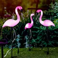 Produktbild: Benelando Solar LED Flamingo 3er Set Lampe Deko Gartenstecker Gartenfigur Solarlampe Deko