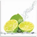 Produktbild: ARTland Wanddeko Glasbilder Wandbild Glas Bild einteilig Quadratisch Früchte im Wasser Obst Cocktails Bar Limette Grün T5SN