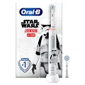 Produktbild: Oral-B Junior Star Wars Elektrische Zahnbürste/Electric Toothbrush für Kinder ab 6 Jahren, 2 Aufsteckbürsten, 360°-Andruckkontrolle, 2 Putzmodi inkl. Sensitiv Zahnpflege, weiche Borsten, Timer, weiß