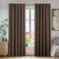 Produktbild: Deconovo Thermovorhang Gardinen mit Kräuselband Blickdicht Lärmschutz, 160x140 cm(HöhexBreite), Braun, 2er Set