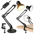 Produktbild: MasterLED Schreibtischlampe E27 Schwarz, Gelenkarm Verstellbar, mit Klemme & Standfuß