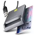 Produktbild: Axagon CRE-SM3T USB-A Smart / ID Card FlatReader Kartenleser, USB 2.0, 1,3 m, Schwarz, 56 g