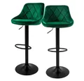 Produktbild: ML-DESIGN Barhocker Gepolsterter Barstuhl mit Rückenlehne und Fußstütze, 360° drehbar (Komplett-Set, 2 St), Drestuhl höhenverstellbar 62-82 cm, Grün, Bezug aus Samt