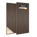 Produktbild: JELLE & JACOB Wandpaneele Akustikpaneele Holz Eiche Dunkel Furnier 104x52 cm, 2er Set 3D Wandpaneele Holz Wandverkleidung, Akustikpaneel Deko Wohnzimmer, Garderobe, Akustik Wand Paneele