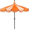 Produktbild: Mica Decorations Kim Gestreifter Sonnenschirm mit Tragetasche - Stockschirm 238 x Ø235 cm - Garten oder Balkon Sonnenschutz - Polyester, Stahl - Orange