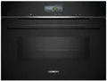 Produktbild: Siemens CM776GKB1 iQ700 Einbaukompaktbackofen mit Mikrowellenfunktion, 900 W, 59,4 cm breit, 45 L, 4D Heißluft, Grill, Kindersicherung, Home Connect, coolStart, schwarz