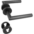 Produktbild: Ms Beschläge - Türgriff Türklinke Türdrücker Türbeschlag Edelstahl Schwarz Matt Black Line Soft Profilzylinder