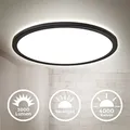 Produktbild: B.k.licht - Led Panel Ø42 Cm - 22w, 3000lm, Flach, Backlight, Neutralweiß, Schwarz