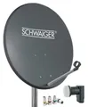 Produktbild: Schwaiger 714487 SAT-Antenne (55 cm, Stahl, Twin LNB, anthrazit)