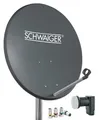 Produktbild: Schwaiger SAT Anlage Stahl 55cm Set Twin LNB ASTRA HD tauglich anthrazit