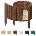 Produktbild: Floranica Rollborder Flexibler Holzzaun 100 x 30 cm Braun Beeteinfassung Deko für Gartenzaun Rasenkante Umzäunung Gartenzaun für Rasenflächen Hochbeete für Garten