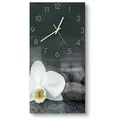 Produktbild: DEQORI Wanduhr 'Kontrastreiches Zen-Motiv' (Glas Glasuhr modern Wand Uhr Design Küchenuhr) schwarz 30 cm x 60 cm