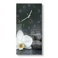 Produktbild: DEQORI Glasuhr | horizontal 30x60 cm | Motiv Kontrastreiches Zen-Motiv | große XXL Design Uhr aus Glas | leise Wanduhr für Wohnzimmer & Küche | moderne Hingucker Uhr für die Wand