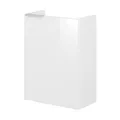 Produktbild: FACKELMANN Kara Waschbeckenunterschrank schmal – Unterschrank für Waschtisch im Gäste-WC (44 cm x 60 cm x 24,3 cm) – Türanschlag rechts – SBC Badezimmerschrank hängend in Weiß Hochglanz