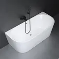Produktbild: Mai & Mai Freistehende Badewanne Acryl Oval Acryl-Standbadewanne inkl. Pop Up Ablaufgarnitur Weiß 170x75x58cm Vicenza519