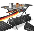 Produktbild: KESSER® Campingtisch faltbar Klapptisch mit Aluminiumrahmen Aufrollbare Tischplatte Falttisch klappbar 145x70x70cm bis 100kg inkl. Tragetasche mit Trageband & Netztasche