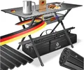 Produktbild: KESSER® Campingtisch faltbar Klapptisch mit Aluminiumrahmen Aufrollbare Tischplatte Falttisch klappbar 145x70x70cm bis 100kg inkl. Tragetasche mit Trageband & Netztasche, Schwarz