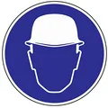 Produktbild: Gebotszeichen Kopfschutz benutzen D.200mm Kunststoffschild blau/weiß
