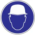 Produktbild: Gebotszeichen Kopfschutz benutzen D.200mm Kunststoffschild blau/weiß
