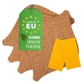 Produktbild: EKB-Kork Dekorfliesen I 4 Stk I selbstklebende Korkplatte für Pinnwand, Wanddekoration oder Schallschutz Akustikplatte I Nachhaltiges DIY-Projektmaterial zur Raumgestaltung I 40x30cm 4mm stark