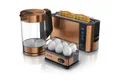 Produktbild: Arendo Frühstücks-Set (3-tlg), Wasserkocher 1,7l / 2-Scheiben Toaster / Eierkocher, Edelstahl, Kupfer