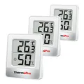 Produktbild: ThermoPro TP49W-3 digitales Mini Thermo-Hygrometer Thermometer innen Raumthermometer 3 er Temperatur und Luftfeuchtigkeitmessgerät mit Smiley-Indikator
