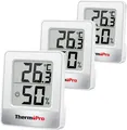 Produktbild: ThermoPro TP49W-3 Digitales Mini Thermo-Hygrometer Raumthermometer 3 Stück
