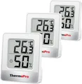 Produktbild: ThermoPro TP49W-3 digitales Mini Thermohygrometer Thermometer Innen Feuchtigkeit