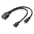 Produktbild: adaptare 40228 USB-OTG Adapter-Kabel Micro-USB 2.0-Stecker USB-Buchse Typ A + Strom-Anschluss für Externe Festplatte, Fire TV Stick und andere Geräte