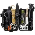 Produktbild: Trizand Taschenmesser Kit Notfallausrüstung Outdoor, (32 St., 32-teiliges Notfall- und Outdoor-Set), wasserdichtes Gehäuse, kompakt und tragbar grün|schwarz
