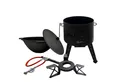 Produktbild: Grillpeter Holzkohlegrill Utschak mit Kazan 16 L aus Gusseise Gasbrenner Feuerofen Set