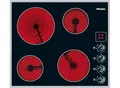 Produktbild: MIELE Elektro-Kochfeld, rot (schwarz), B:76,4cm H:60cm T:50,4cm, Kochfelder, Einfache und direkte Steuerung - Bedienung über Knebel